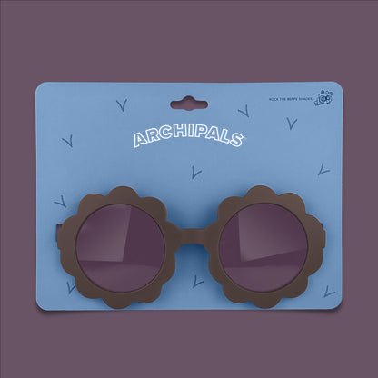 A Brown Flower Sunglasses - Archipals
