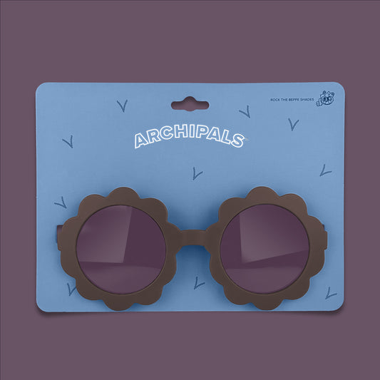 A Brown Flower Sunglasses - Archipals